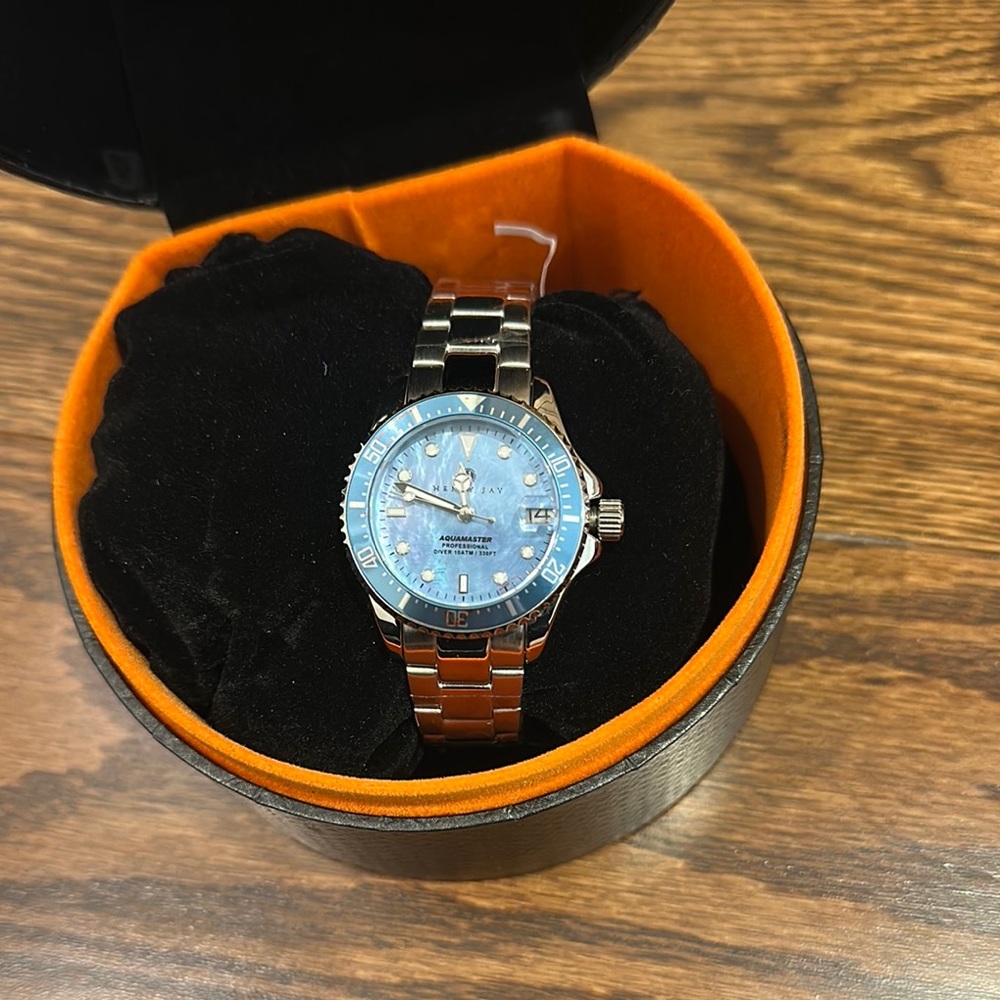 Henry Jay Silver and Blue Watch NWT